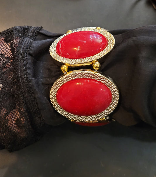 Bracelet  cabochons rouge